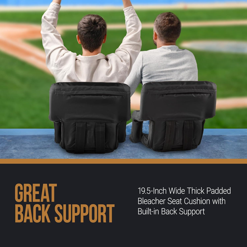 Home-Complete Stadium Seats - Bleacher Cushion with Padded Back Support and A...