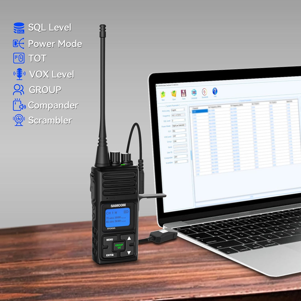 Radio FPCN30A 3 Pack, Commercial 5W UHF Long Range Walkie Talkie
