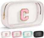 YOOLIFE Travel Clear Makeup Bag, Waterproof Toiletry Bags for Women, Cosmetic Bag, Preppy Stuff, Birthday Gifts for Women, Personalized White Mother Girlfriend Wife Gifts