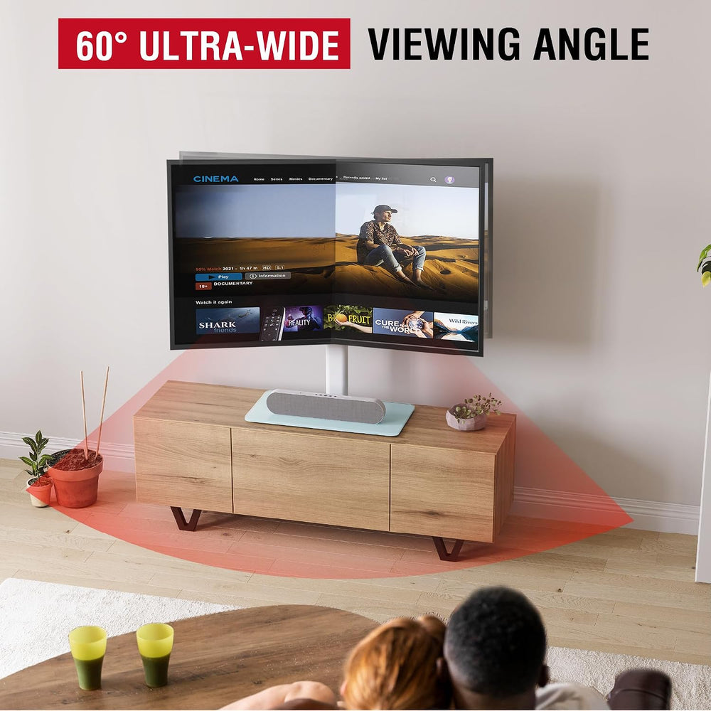 Swivel Universal TV Stand for 32-75 inch TVs with Tilt Down/Up, 8 Levels Heig...