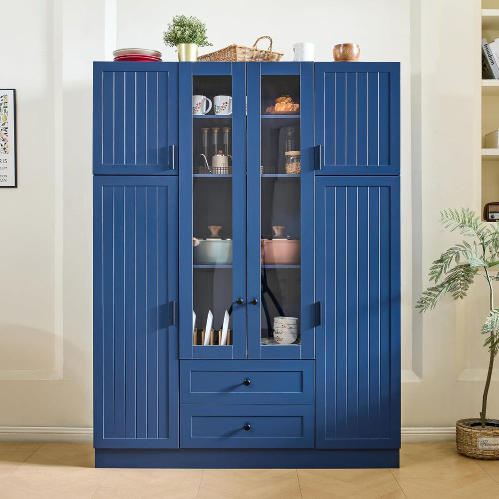 Merax Modern Large Kitchen Pantry with 6 Doors, 53.2''Lx17.7''...