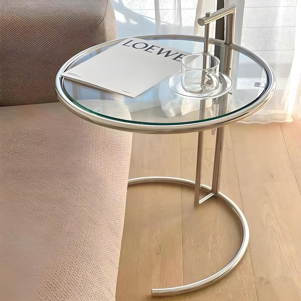 Round End Table, Side Table for Living Room, Small Spaces, Modern White Night...