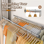 HOKEEPER 600 lbs Commercial Clothing Garment Rack with Shelves Clothing Racks on Wheels Rolling Closet Clothes Rack Heavy Duty Portable Collapsible Adjustable, Chrome Finish