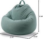 ENBAOHUI Stuffed Animal Storage Bean Bag Chair Cover (No Filler) Washable Ultra Soft Corduroy Bean Bag Cover for Organizing Plush Toys, Bean Bag for Adults
