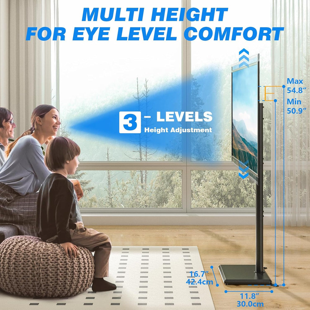 Rfiver Swivel Floor TV Stand for 32-65 Inch Flat Screen TVs | Height Adjustab...