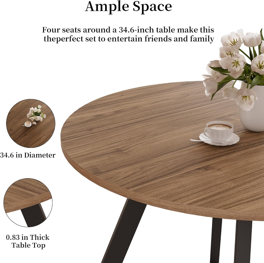 Zerifevni 34.6'' Round Dining Table Mid Century Modern Small Round Co...