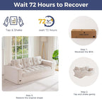 MAXYOYO 79" Loveseat Sofa Couch for Small Spaces, Upholstered Boneless Cloud Couch for Apartment Bedroom, 2-Seater Love Seat Floor Modern Sofa with Pillows, No Assembly Required, Beige