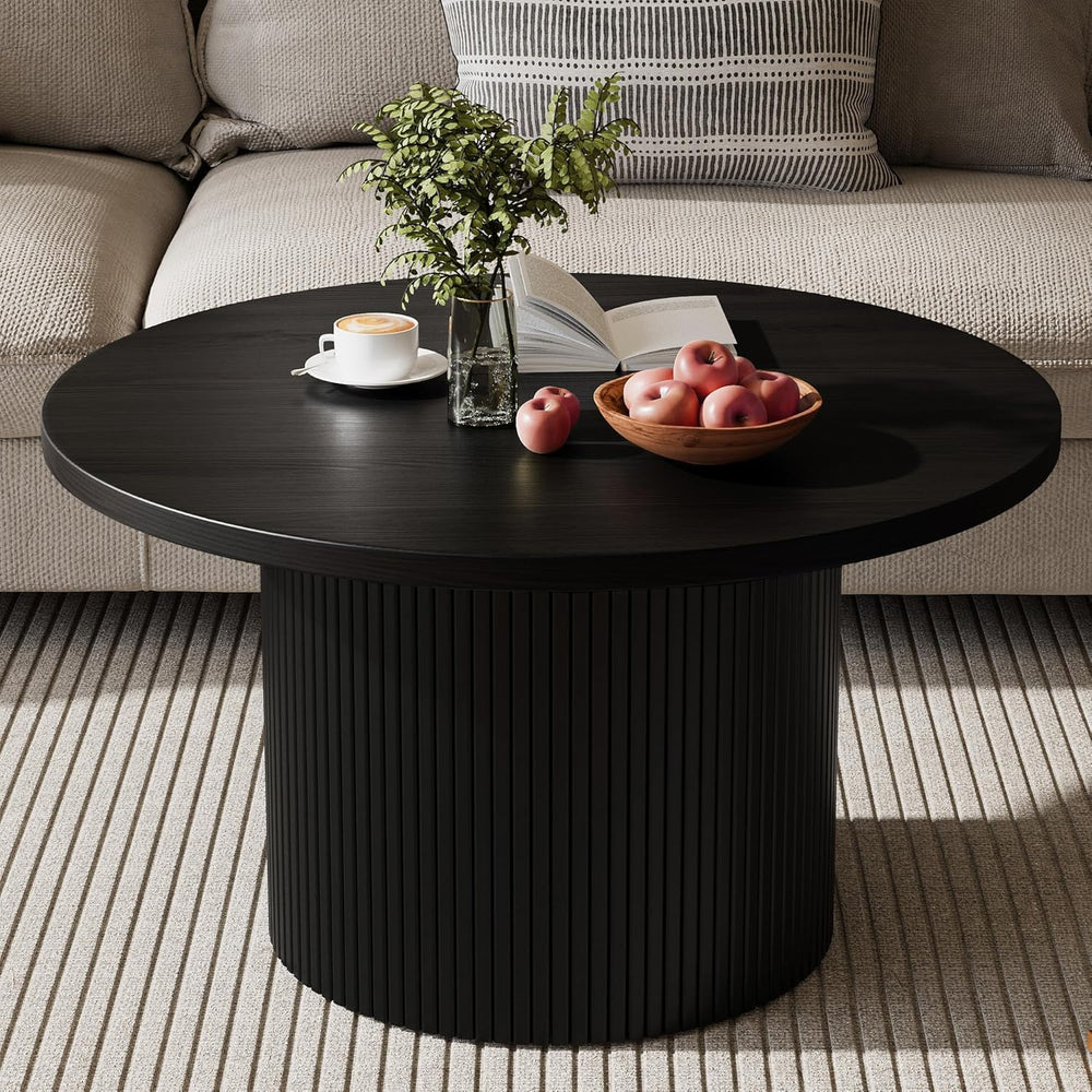 MAISONARIA Living Room Table Sets of 4, Sliding Doors End Table & TV Stan...