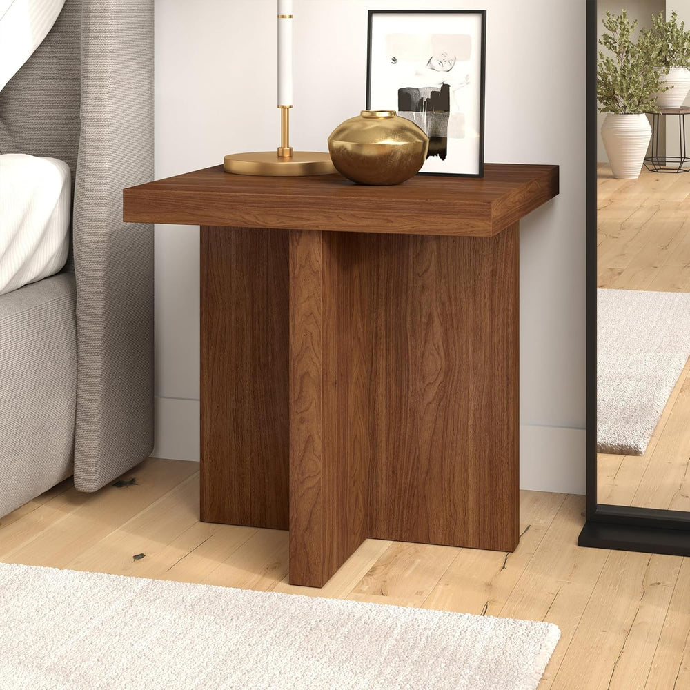 Henn&Hart 22" Scandinavian Wooden Square End Table, Side Table, Nigh...
