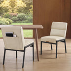 VASAGLE Dining Chairs Set of 2, Upholstered Kitchen Chairs, for Dining Room, Cream White, EKHO Collection UKDC162W101