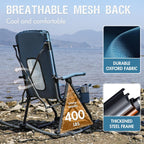 Portal Oversized Folding Rocking Camping Chair Portable Outdoor Rocker with High Back Hard Armrests Carry Bag, Supports 400 lbs