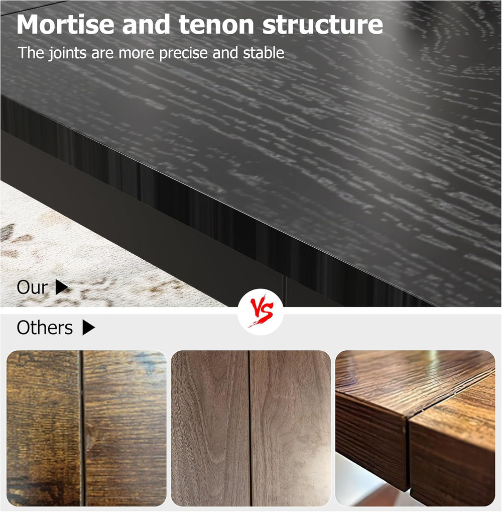 GarveeHome 70.8 in Industrial Dining Table for 6, Wooden Long Dinner Table wi...