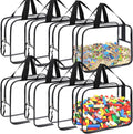 8 Packs Large Toy Storage Bags, Reusable Clear PVC Board Game Storage, Toy Storage Organizer Bags with Zipper for Building Blocks, Puzzle and Handmade Accessories, Clear Toiletry Bag