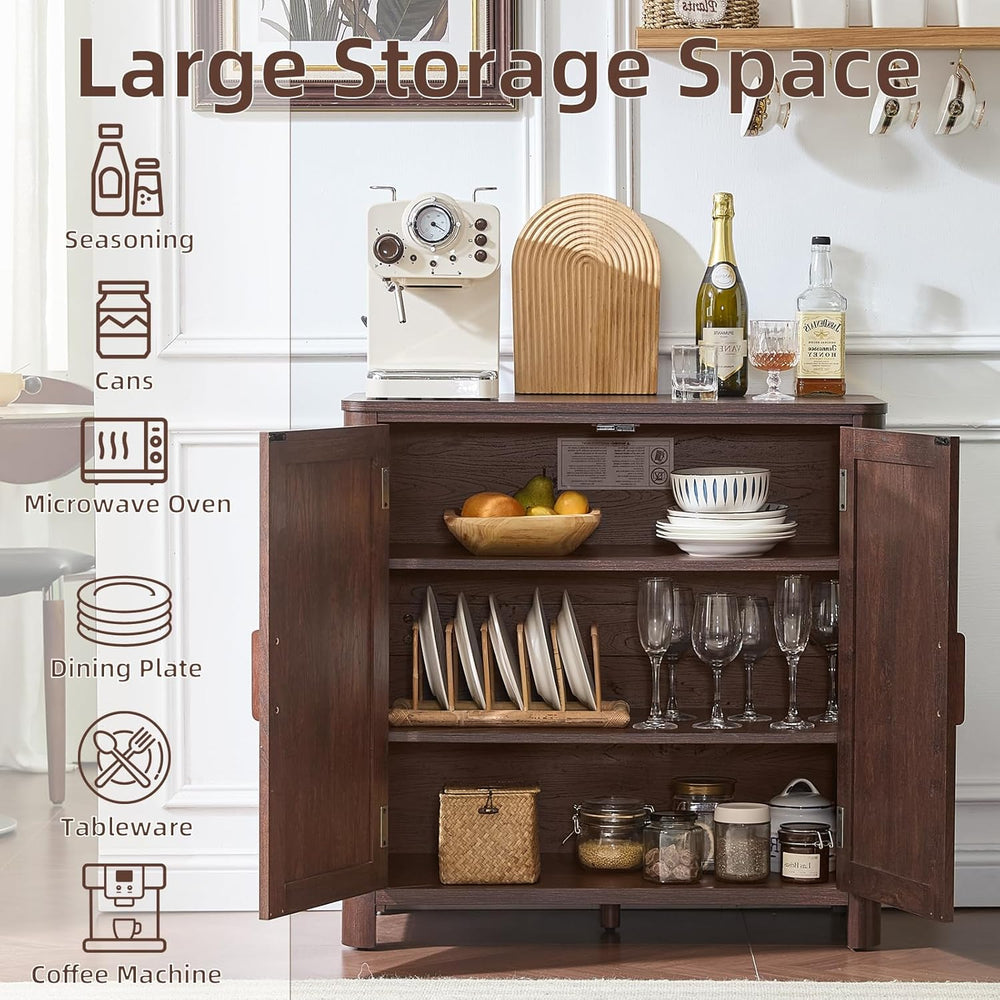 Joaxswe Sideboard Buffet Cabinet with Storage, 31.5" Arc-Shaped Credenza...