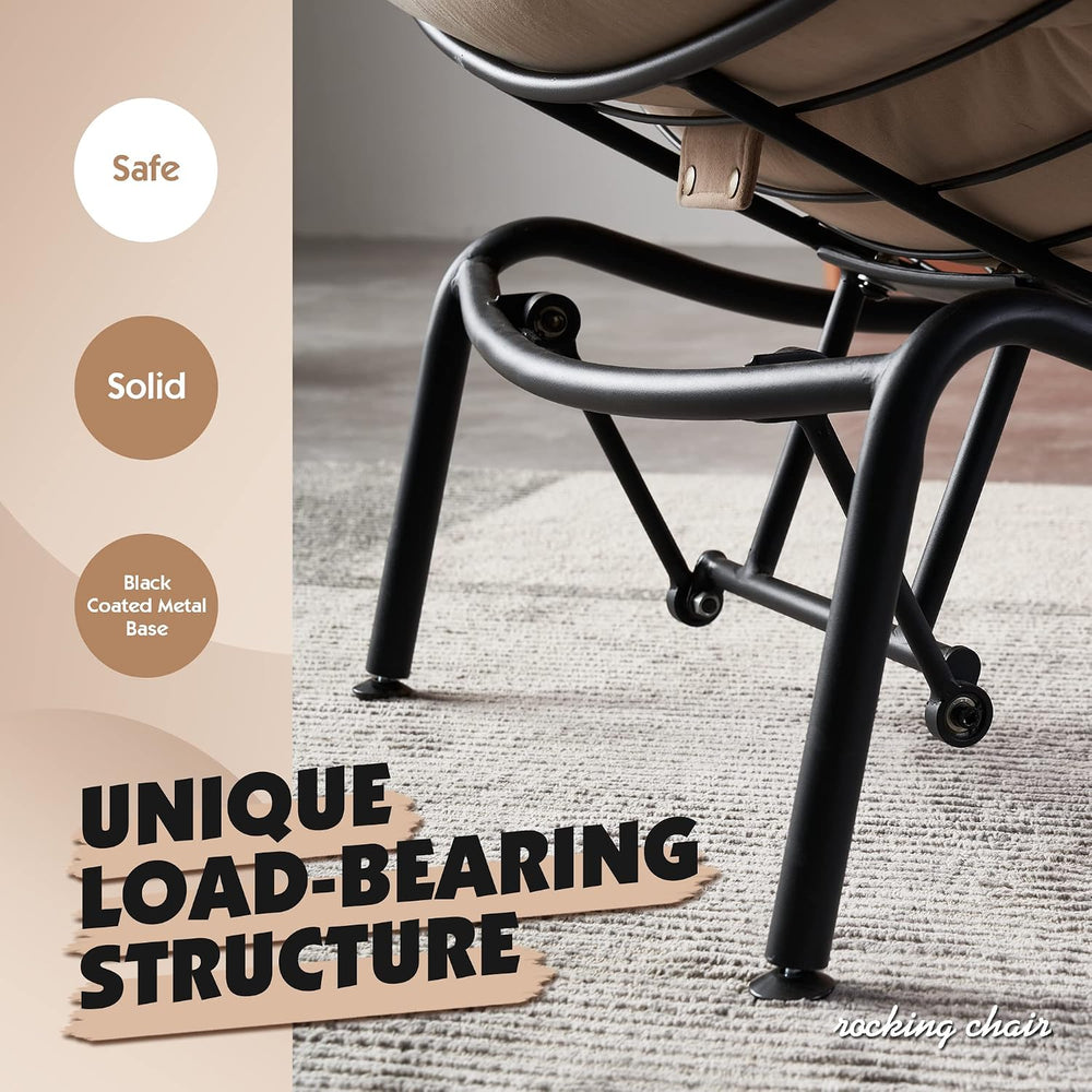 ovios Glider Rocking Chair with Ottoman, Mid-Century Modern Recliner Chair wi...