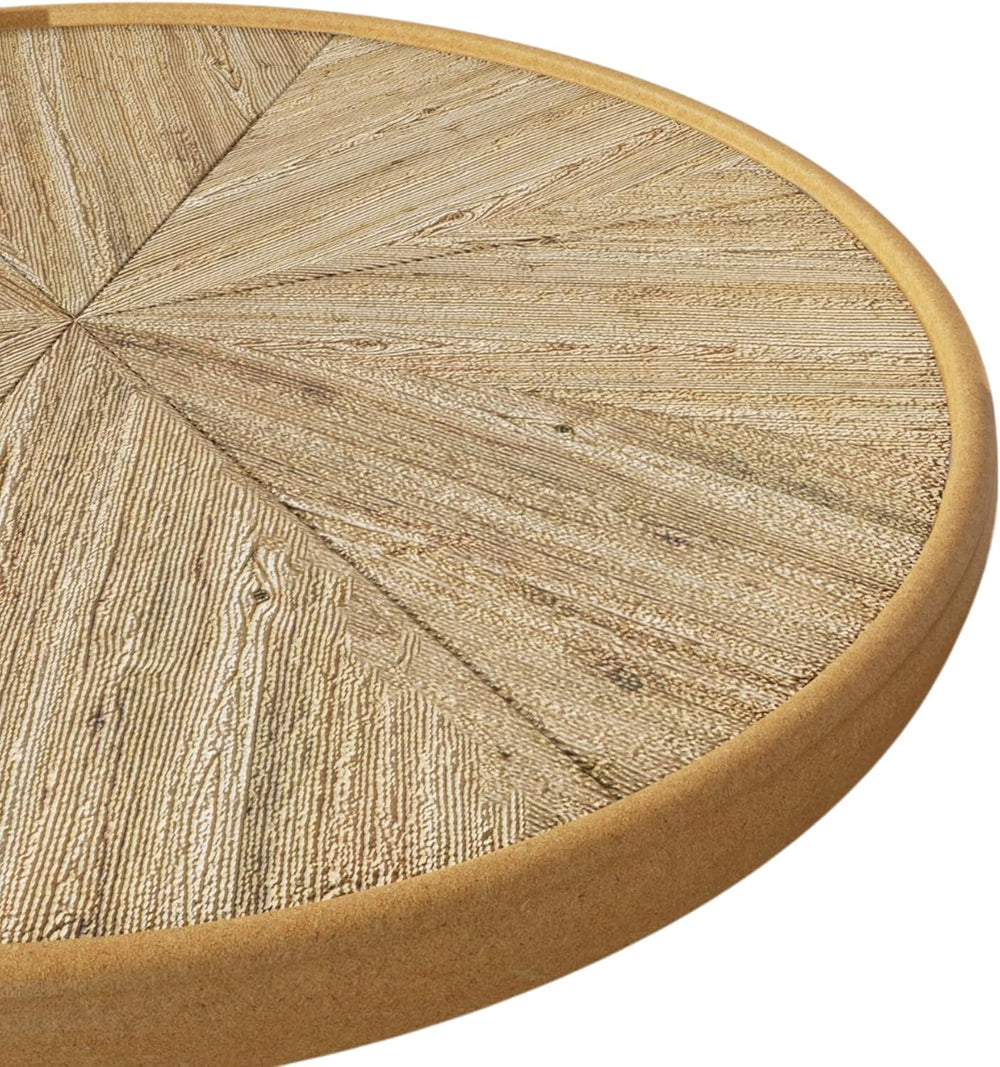 French Country Round Side End Table, Retro Vintage Modern Wood Pedestal Side ...