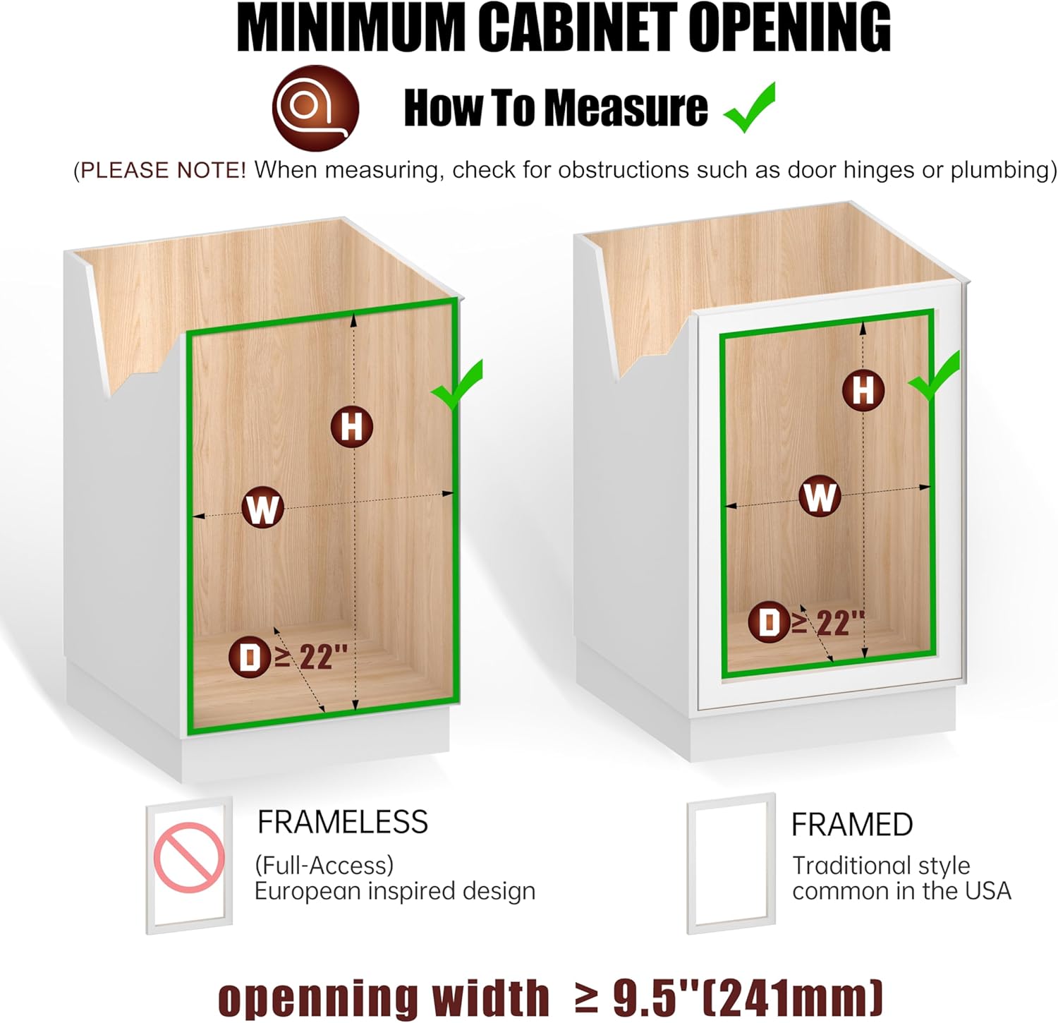 2-Tier Individual Cabinet Pull Out Shelves (9" W x 22" D), Slide Out Kitchen Panty Narrow Cabinet Storage Sliding Shelves