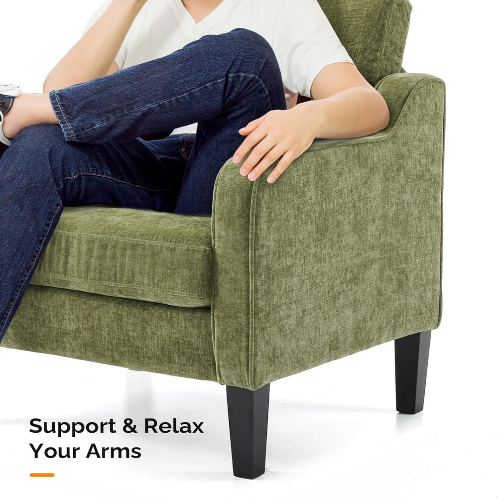 VINGLI Accent Chair for Living Room Chairs Olive Green Reading Chair for Bedr...