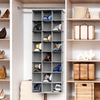 Simple Houseware 24 Section Shelves Hanging Shoes Organizer, Gray | 3 Metal Hooks, 8 Tier, Holds Up to 24 lbs