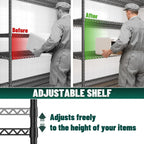 2500 LBS Storage Shelves 68.1"W Wire Shelving Unit, Garage Shelving Heavy Duty, Adjustable Metal Shelving for Garage, Pantry, Kitchen, Basement, Warehouse, Business 68.1"W x 20.9"D x 70.9"H