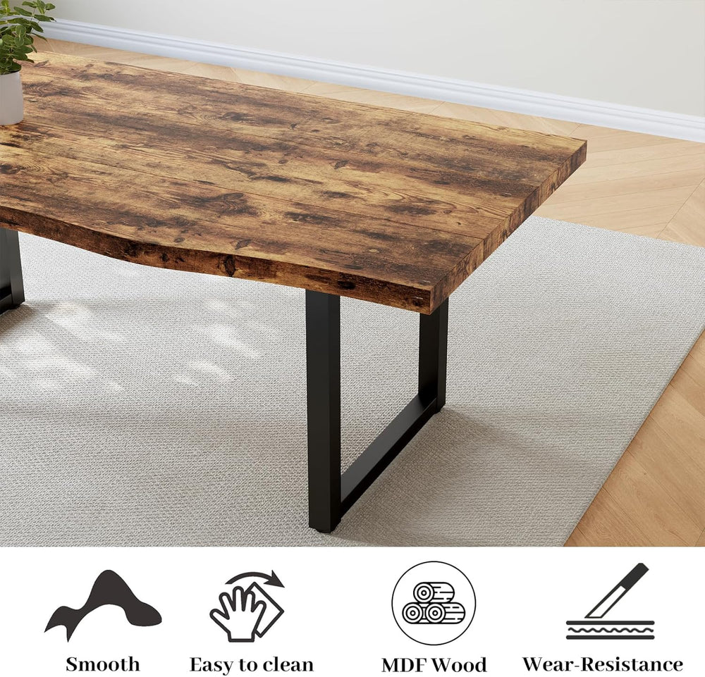 HIPIHOM 63" Dining Table with 2 Benches, Modern Kitchen Table and Chairs...