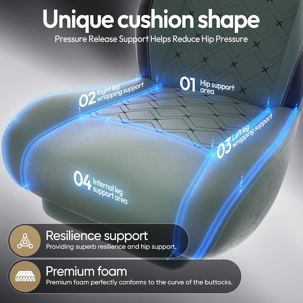 Dowinx Gaming Chair with Heated Massage Lumbar Support,Big and Tall Fabric Ga...