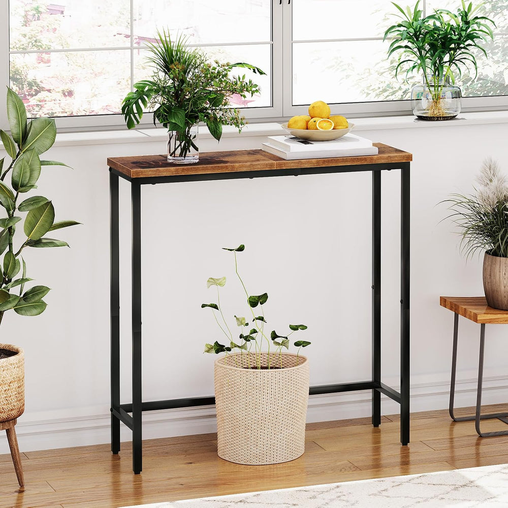 HOOBRO Narrow Console Table, 29.5" Small Entryway Table, Thin Sofa Side ...