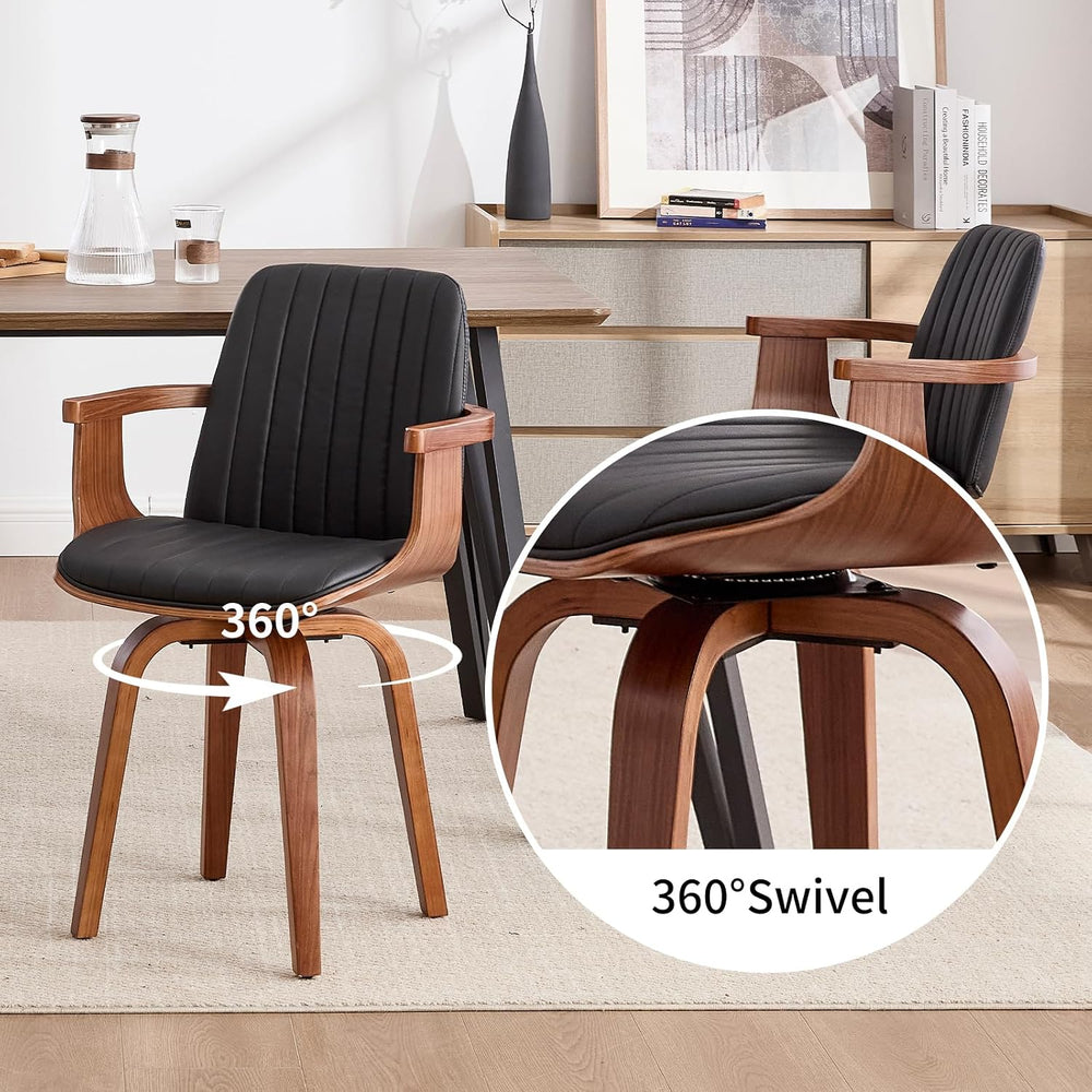 VipDesk Dining Chairs Set of 2 - Mid Century Modern Swivel Kitchen Chairs for...