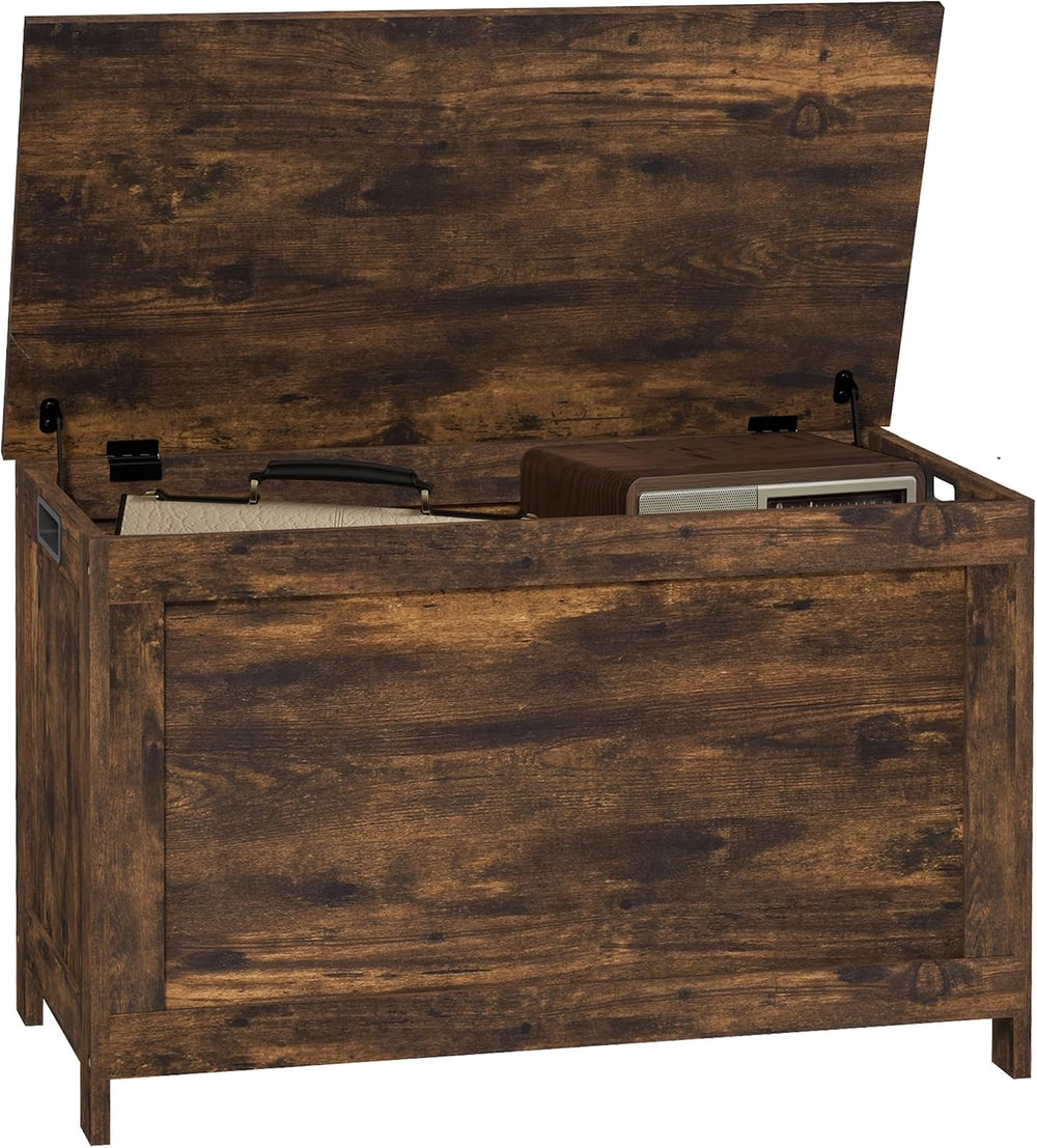 HOMCOM Storage Bench Cut-Out Handles 29.9" x 15.7" x 18.9" Rus...