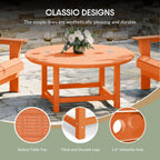 WestinTrends Malibu Low Outdoor HDPE Round Patio Coffee Table, Orange