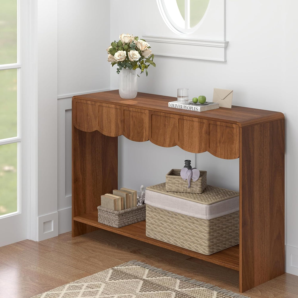 ORRD Console Table with Drawers, Mid-Century 43 Inches Narrow Entryway Tables...