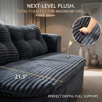78.7" Futon Sofa Bed, Memory Foam Convertible Couch, Dark Gray | Sophisticated comfort with premium corduroy, one-flip conversion, built-in blanket, and ergonomic support