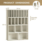 IOTXY DIY Modular Cube Bookcase - CubeXY Customizable Stackable Expandable Combination Set, 23-Cube Open Bookshelf for Books, Fabric Storage Bin, and Vinyl Record Organizer, Oak