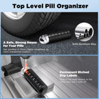 Zannaki Metal Travel Pill Organizer, Portable Waterproof Weekly Pill Box, Large Aluminum Alloy Pill Case Container, BPA Free 7 Day Daily Medicine Organizer Holder for Vitamin, Fish Oil, Supplement