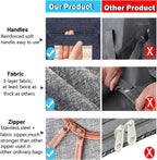 Large Storage Bags,Stackable Clothes Storage Bins with Hold Shape Metal Frame,Foldable Closet Organizer Containers with Zipper,Clear Window,Thick Fabric for Seasonal Clothing,Bedding (3 Pack, 66L)