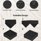 Simple Houseware 4-Pack Drawer Organizer Set - Closet Dividers for Underwear, Socks, Bras, Scarves, Ties - Foldable Non-Woven Storage Boxes, Dark Gray