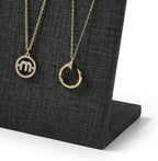 Leather Necklace Display Stand with Hooks for Jewelry Storage Display (Black)