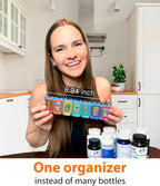 Weekly Pill Organizer 1 time a Day – Pill Box 7 Day with Enhanced Waterproof Seal, Large compartments Hold Big Vitamins & Supplements, Upgraded Locking lids, for Home & Travel use, Durable Hard case
