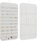 Hanging Jewelry Organizer Storage, 40 Pockets 36 Hooks Necklace Earring Necklace Bracelet Ring Organizer, Double - Sided Design, White