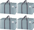 VENO 4 Pack Moving Bags and Large Christmas Storage Bins with lids. Alternative to Moving Boxes, Packing Supplies for College. Extra Large Heavy Duty Totes for Packaging (Light Blue Matte, 4 Pack)