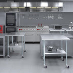 AmGood 36" Long x 30" Deep Stainless Steel Table with Casters