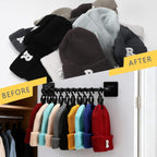 3 Pcs Beanie Holder Organizer for Door Knitted Hat Display Rack Wall Mounted Hat Storage with 30 Movable Clips Cap for Door Closet Wall Bedroom Entryway Storage