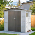6x4 FT Outdoor Weatherproof Storage Shed, Secure Wood Bike Shed w/Lockable Entry, Garden Storage Solution for Lawn Equipment, Tools, Waste Bin(Gray)