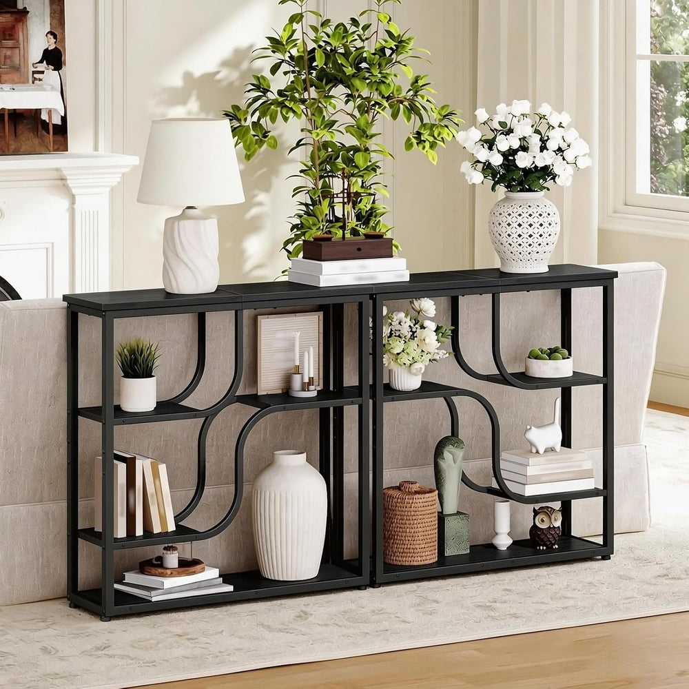 HOOBRO 29.5" Console Table, 5-Tier Narrow Entryway Table, Behind Couch T...