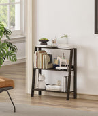 2 Tier Bathroom Ladder Shelf, Bathroom Ladder Shelves, Storage Organizer for Small Space, Freestanding Open Shelving Display Stand for Living Room Bedroom Kitchen, Black