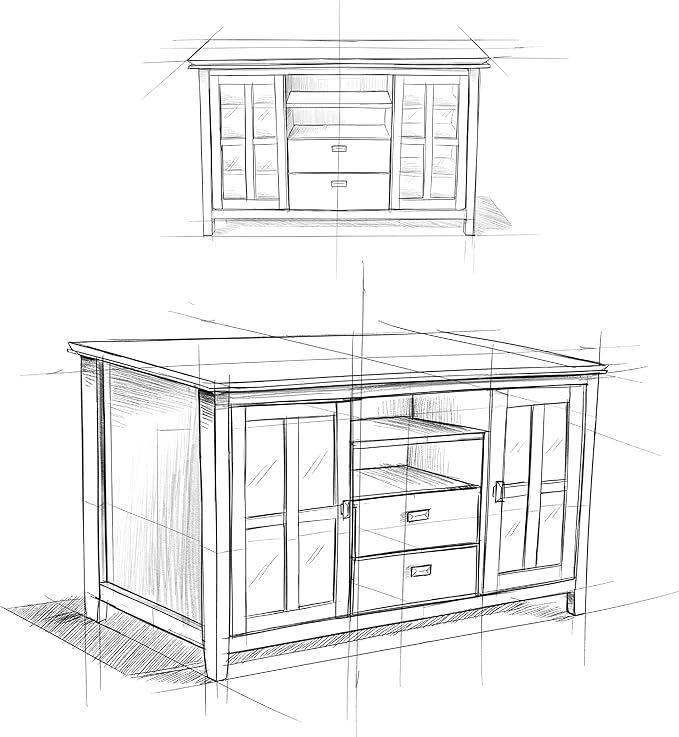 SIMPLIHOME Artisan SOLID WOOD 53 Inch Wide Transitional TV Media Stand in Natural Aged Brown for TVs up to 60 Inches, For the Living Room and Entertainment Center