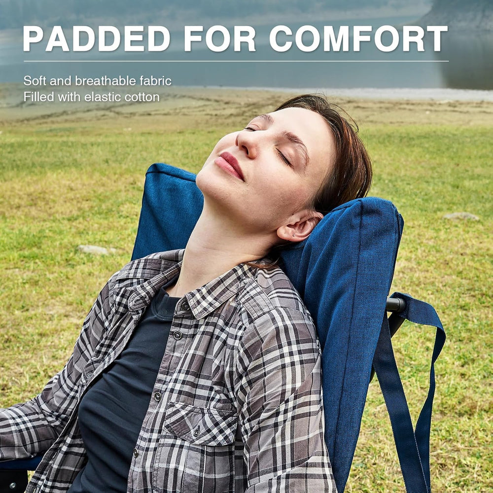 EVER ADVANCED Oversized Folding Rocking Camping Chair, Padded Portable Rocker...