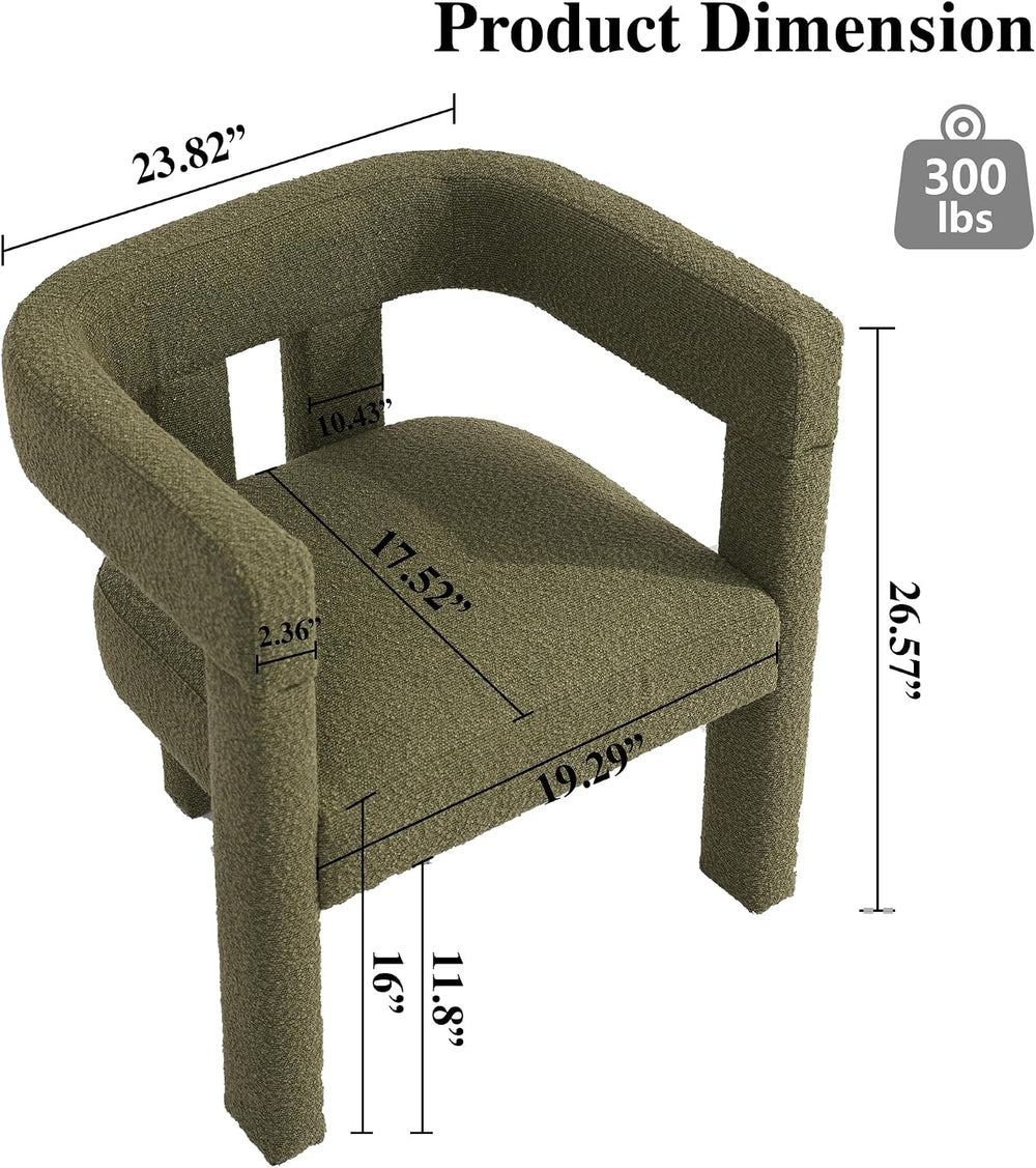 Modern Dining Chair Set of 4 Living Room Chairs,Upholstered Barrel Chair | bo...