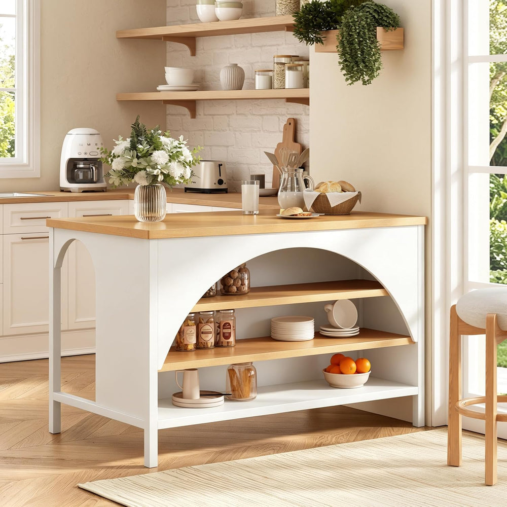 Christopher Knight Home Elle 56" Kitchen Island with Open Storage, Farmh...