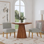 Homepop Home Decor | Upholstered Dining Chairs with Low Back |Decorative Home Furniture, Gray Woven (Single Pack)